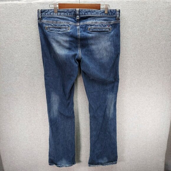 Tommy Hilfiger Classic Low Rise Boot Cut Women's Jeans Dark Denim Size 14 - Picture 9 of 13